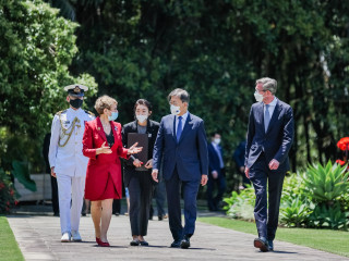 President of Korea Moon Jae in visits Governor of NSW Margaret Beazley at Government House Sydney Salty Dingo 2021 012601CG012601