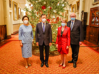 President of Korea Moon Jae in visits Governor of NSW Margaret Beazley at Government House Sydney Salty Dingo 2021 022157CG022157